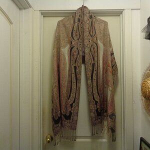 EXOTIC LONG SOFT VISCOSE SHAWL W FRINGE BY COLLECTIONEIGHTEEN